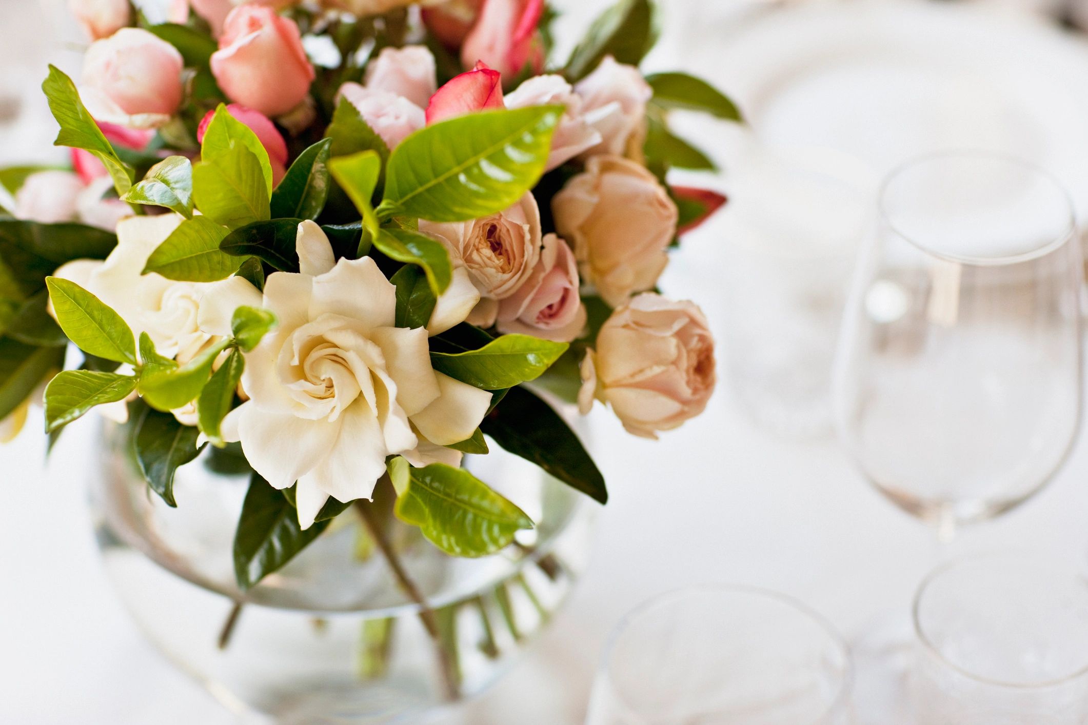 Close-up of a hand-tied bouquet
